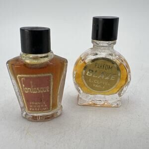 Lot 2 Vintage Micro Mini Perfume Blaze Fantasque 1.5" Clavel Riviera